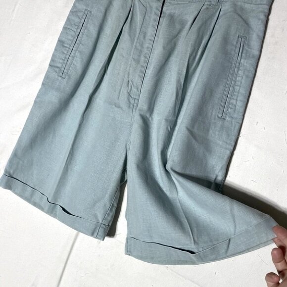 Vintage Lady Footlocker Sage Green High Waist Mom Shorts S - Picture 6 of 10